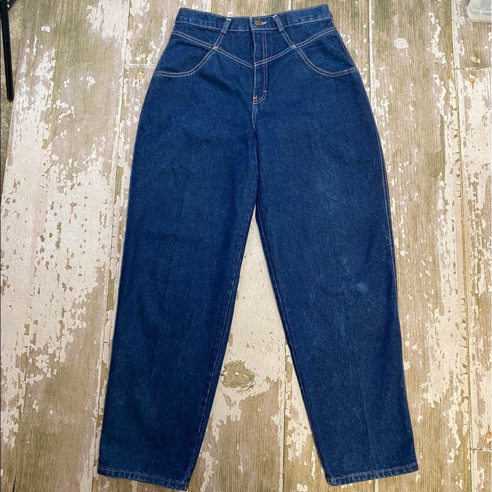 Vintage Calvin Klein Mom Denim Jeans V Front Back Super High Rise Size 30 Waist